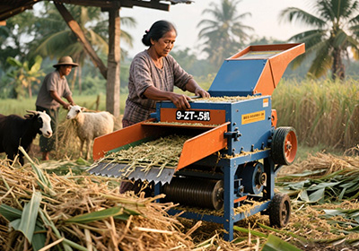 自动铡草机——印尼节省牛饲料成本&避免焚烧罚款